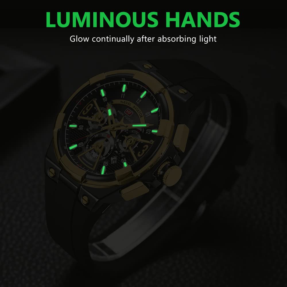 AIMES Watch for Men Sport Military Waterproof Chronograph Mens Watches Analog Quartz Big Face Classic Stylish Fashion Casual Designer Business Work Wrist Watch Elegant Gift for Men