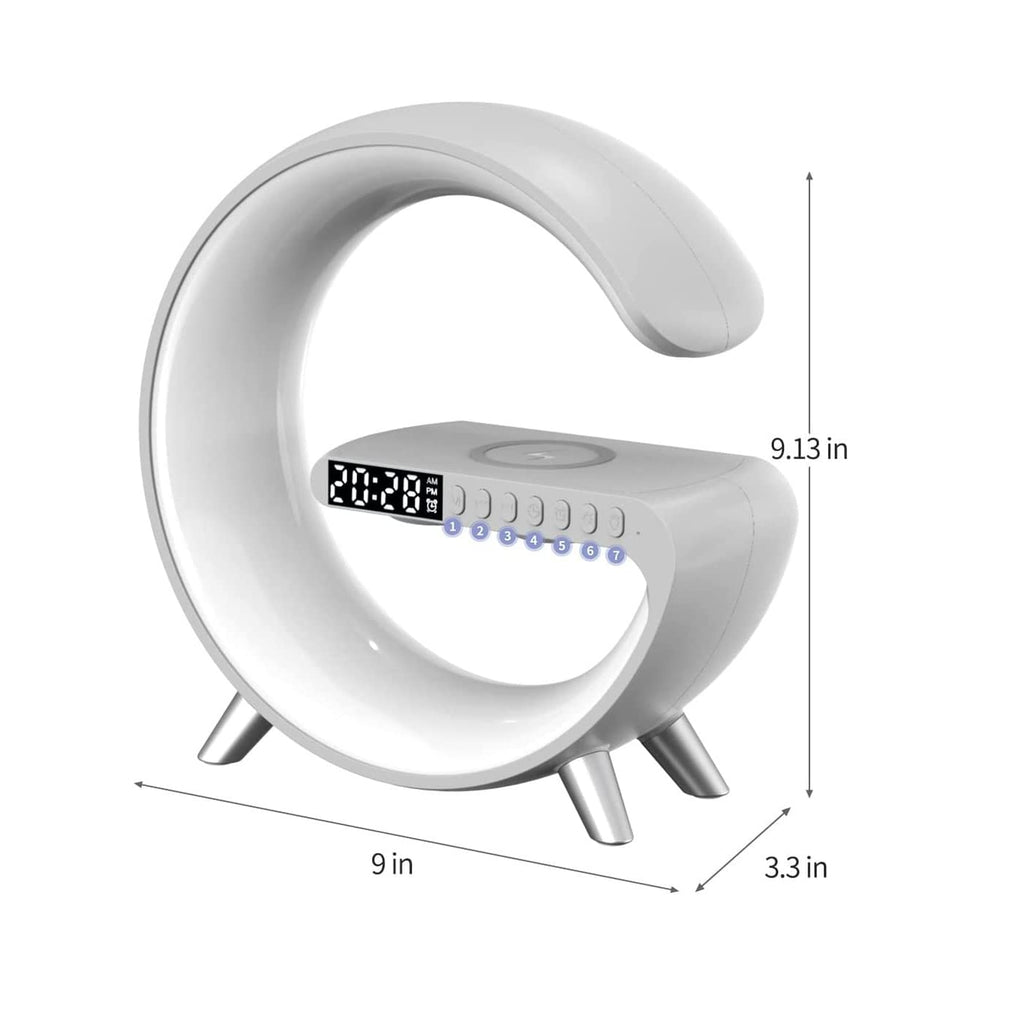 2026 New Smart Table Lamp with 4-in-1 Wireless Charger, Bluetooth Speaker, Alarm Clock, Night Light, App Control, for Bedroom, Office, Home Decor