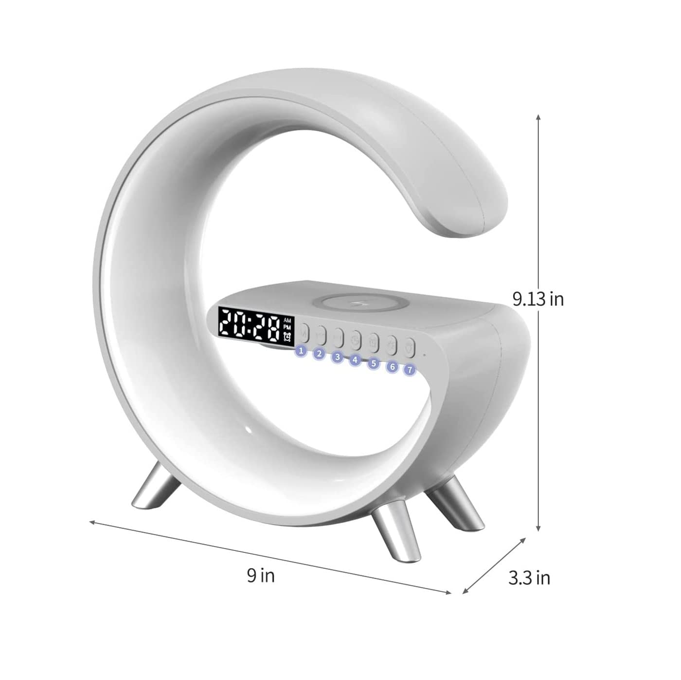 2026 New Smart Table Lamp with 4-in-1 Wireless Charger, Bluetooth Speaker, Alarm Clock, Night Light, App Control, for Bedroom, Office, Home Decor