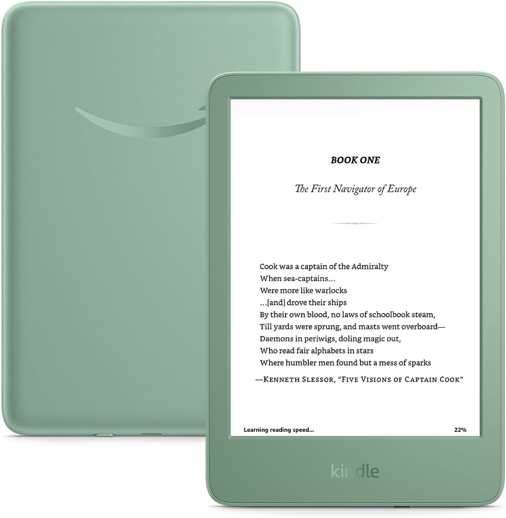 Amazon Kindle 16 GB (newest model) - Lightest and most compact Kindle, now with faster page turns, and higher contrast ratio, for an enhanced reading experience - Black