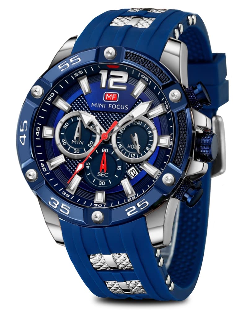 AIMES Watch for Men Sport Military Waterproof Chronograph Mens Watches Analog Quartz Big Face Classic Stylish Fashion Casual Designer Business Work Wrist Watch Elegant Gift for Men