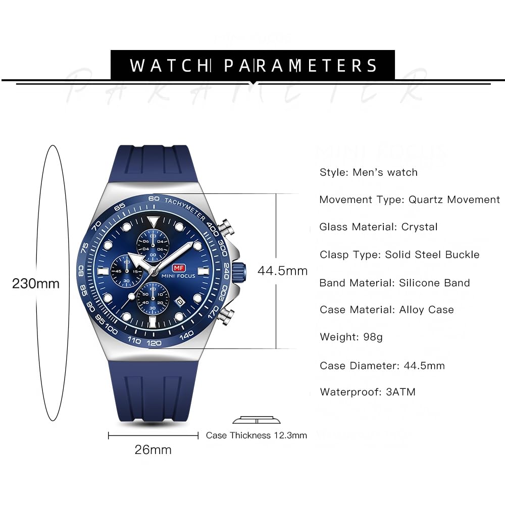 AIMES Watch for Men Sport Military Waterproof Chronograph Mens Watches Analog Quartz Big Face Classic Stylish Fashion Casual Designer Business Work Wrist Watch Elegant Gift for Men