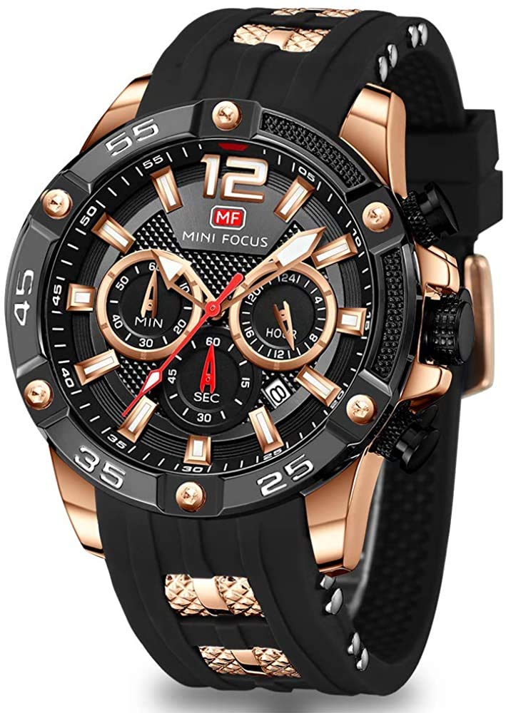 AIMES Watch for Men Sport Military Waterproof Chronograph Mens Watches Analog Quartz Big Face Classic Stylish Fashion Casual Designer Business Work Wrist Watch Elegant Gift for Men