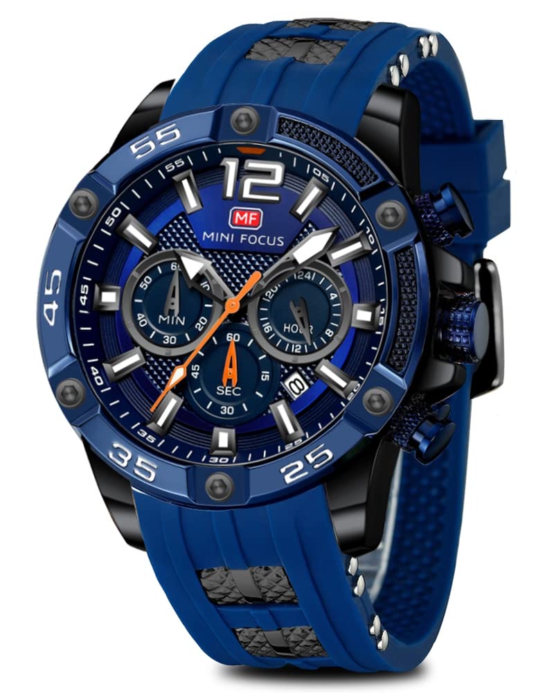 AIMES Watch for Men Sport Military Waterproof Chronograph Mens Watches Analog Quartz Big Face Classic Stylish Fashion Casual Designer Business Work Wrist Watch Elegant Gift for Men