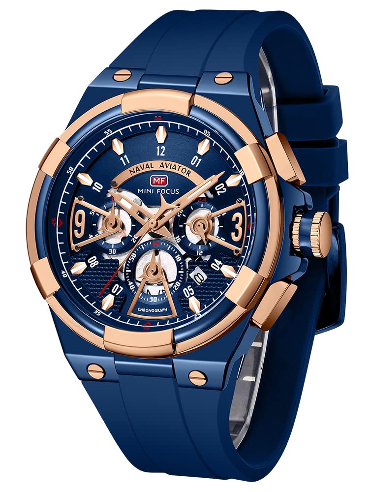 AIMES Watch for Men Sport Military Waterproof Chronograph Mens Watches Analog Quartz Big Face Classic Stylish Fashion Casual Designer Business Work Wrist Watch Elegant Gift for Men