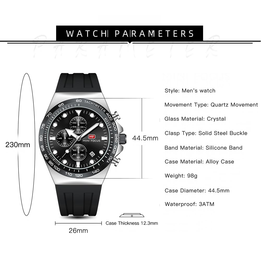 AIMES Watch for Men Sport Military Waterproof Chronograph Mens Watches Analog Quartz Big Face Classic Stylish Fashion Casual Designer Business Work Wrist Watch Elegant Gift for Men