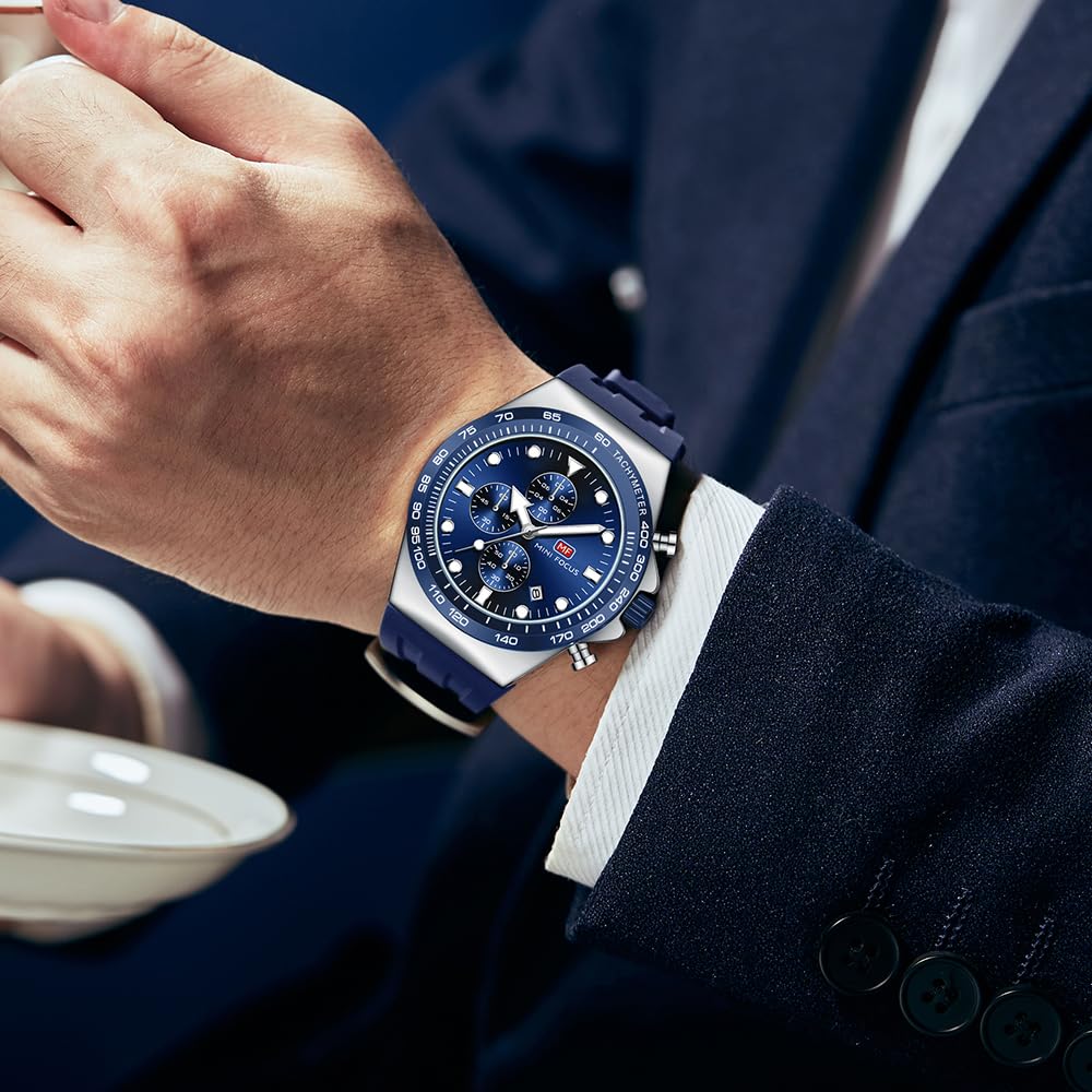 AIMES Watch for Men Sport Military Waterproof Chronograph Mens Watches Analog Quartz Big Face Classic Stylish Fashion Casual Designer Business Work Wrist Watch Elegant Gift for Men