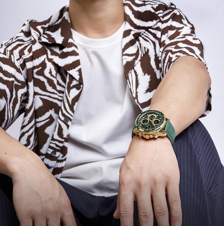 AIMES Watch for Men Sport Military Waterproof Chronograph Mens Watches Analog Quartz Big Face Classic Stylish Fashion Casual Designer Business Work Wrist Watch Elegant Gift for Men