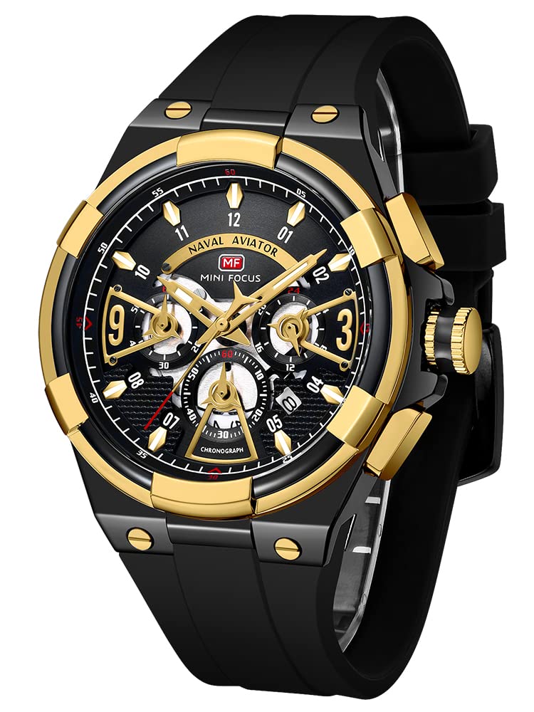 AIMES Watch for Men Sport Military Waterproof Chronograph Mens Watches Analog Quartz Big Face Classic Stylish Fashion Casual Designer Business Work Wrist Watch Elegant Gift for Men