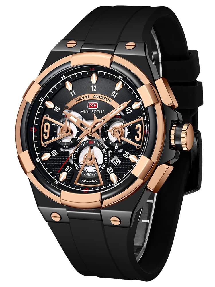 AIMES Watch for Men Sport Military Waterproof Chronograph Mens Watches Analog Quartz Big Face Classic Stylish Fashion Casual Designer Business Work Wrist Watch Elegant Gift for Men