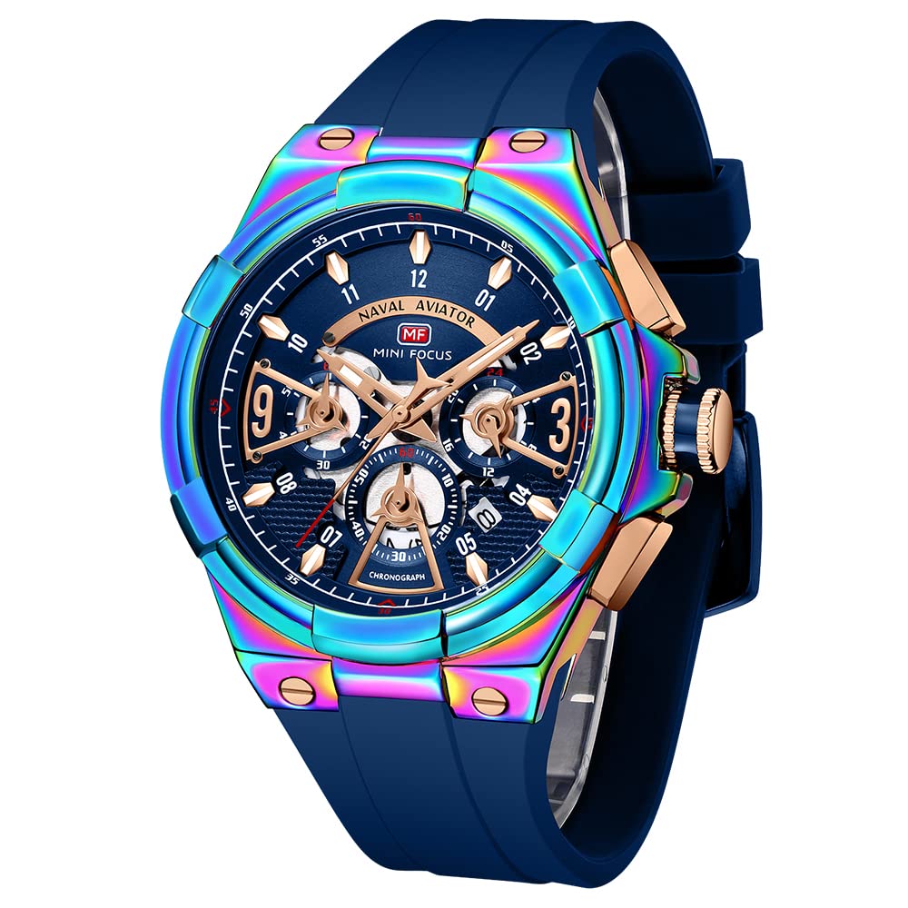 AIMES Watch for Men Sport Military Waterproof Chronograph Mens Watches Analog Quartz Big Face Classic Stylish Fashion Casual Designer Business Work Wrist Watch Elegant Gift for Men