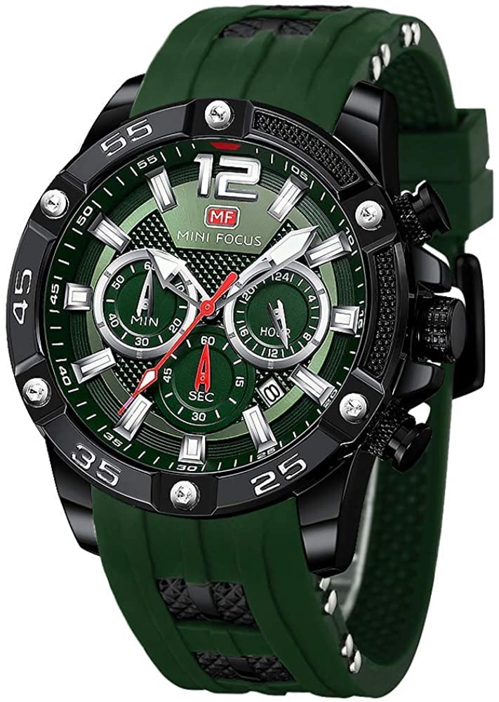 AIMES Watch for Men Sport Military Waterproof Chronograph Mens Watches Analog Quartz Big Face Classic Stylish Fashion Casual Designer Business Work Wrist Watch Elegant Gift for Men