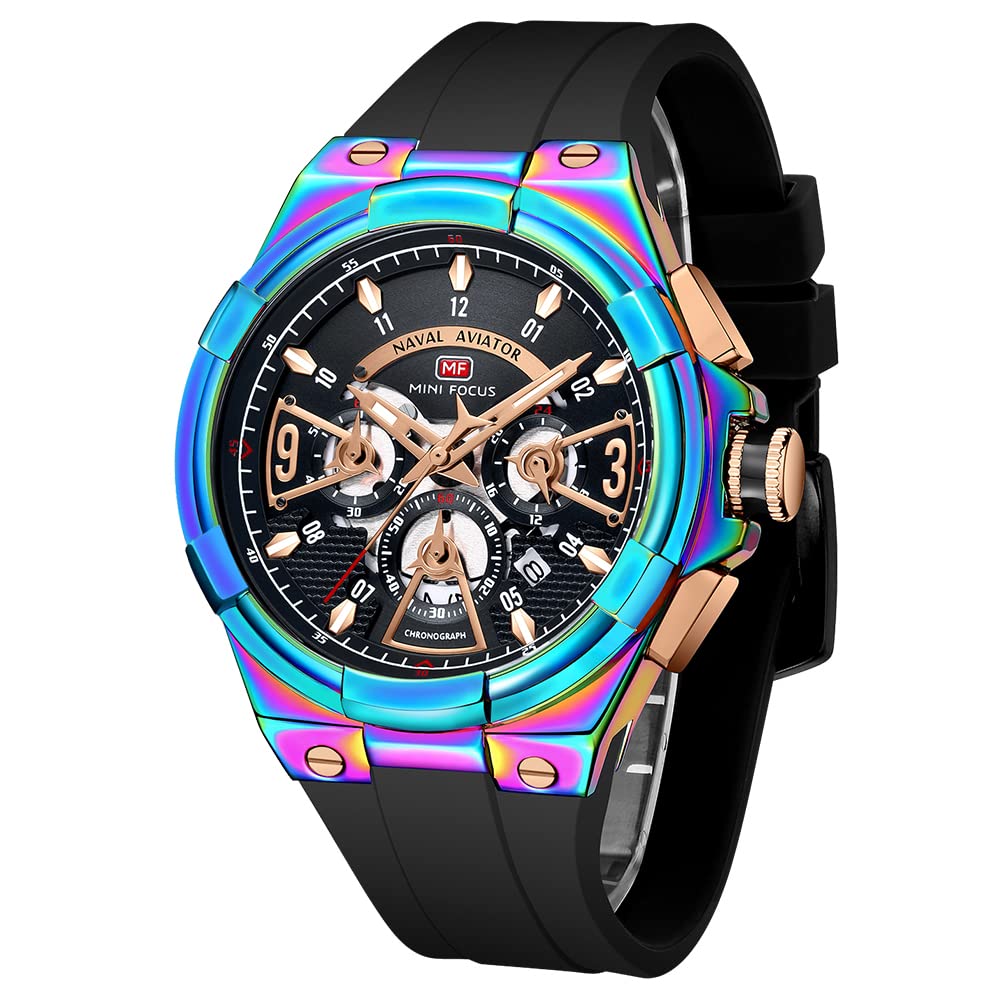 AIMES Watch for Men Sport Military Waterproof Chronograph Mens Watches Analog Quartz Big Face Classic Stylish Fashion Casual Designer Business Work Wrist Watch Elegant Gift for Men