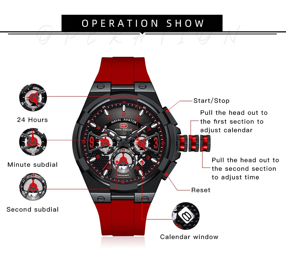 AIMES Watch for Men Sport Military Waterproof Chronograph Mens Watches Analog Quartz Big Face Classic Stylish Fashion Casual Designer Business Work Wrist Watch Elegant Gift for Men