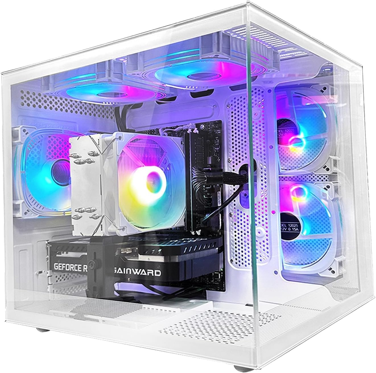 Gaming PC Core I5-12400F(6Cores Up to 4.4G) RTX 3050 6G Nvme SSD 1TB 32GB RAM 650W WiFi 6 Prebuilt Towers Desktop Computer White