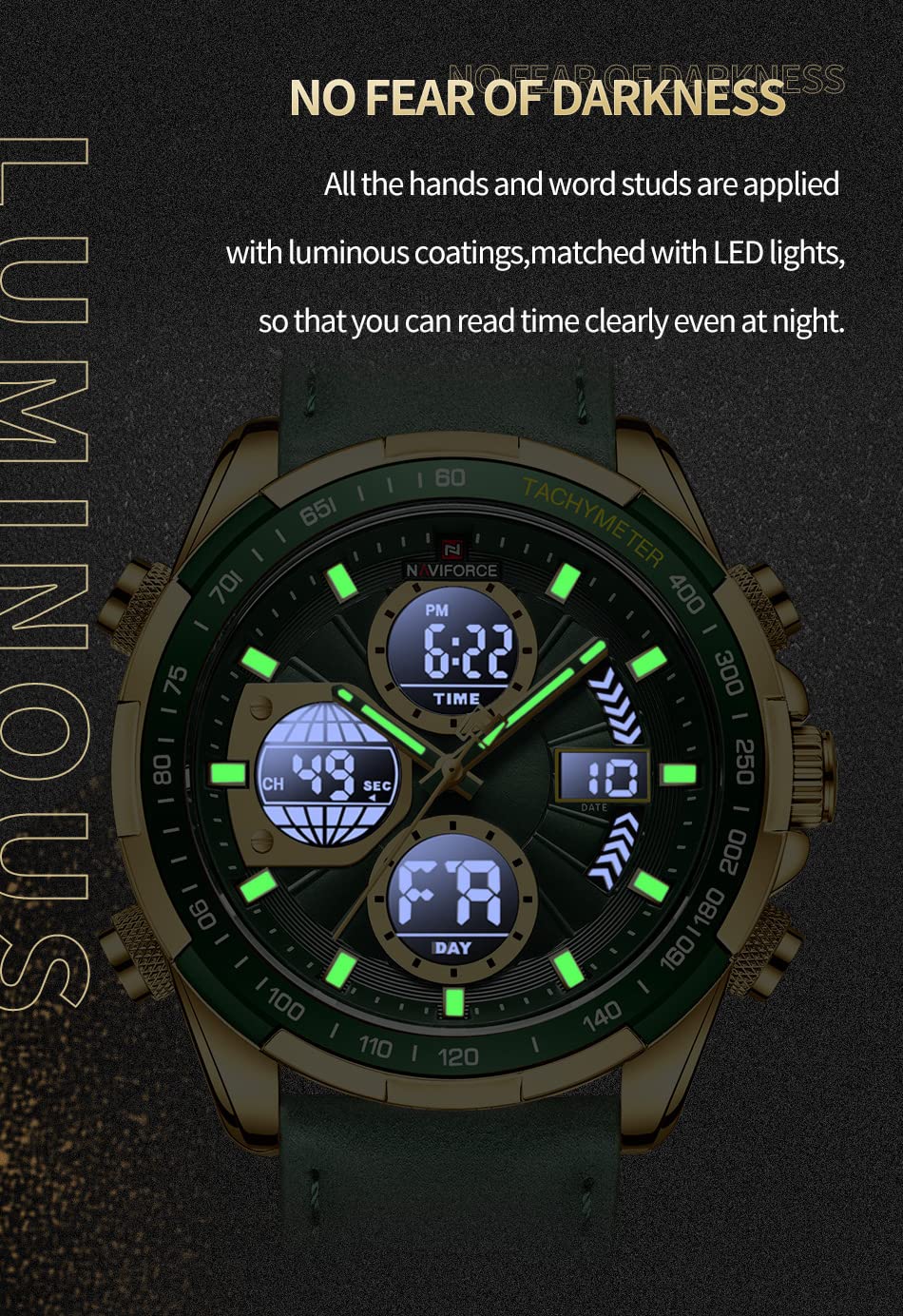 AIMES Watch for Men Sport Military Waterproof Chronograph Mens Watches Analog Quartz Big Face Classic Stylish Fashion Casual Designer Business Work Wrist Watch Elegant Gift for Men