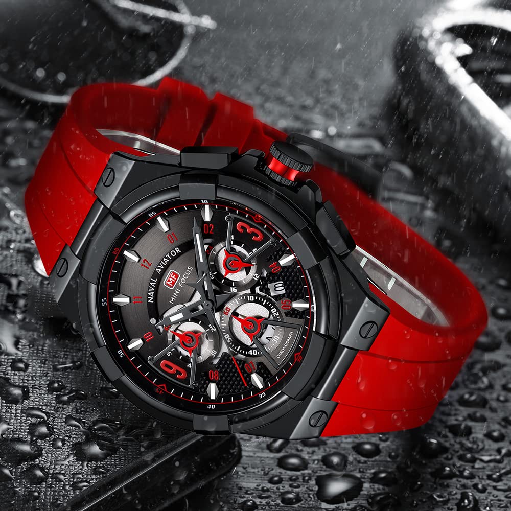AIMES Watch for Men Sport Military Waterproof Chronograph Mens Watches Analog Quartz Big Face Classic Stylish Fashion Casual Designer Business Work Wrist Watch Elegant Gift for Men