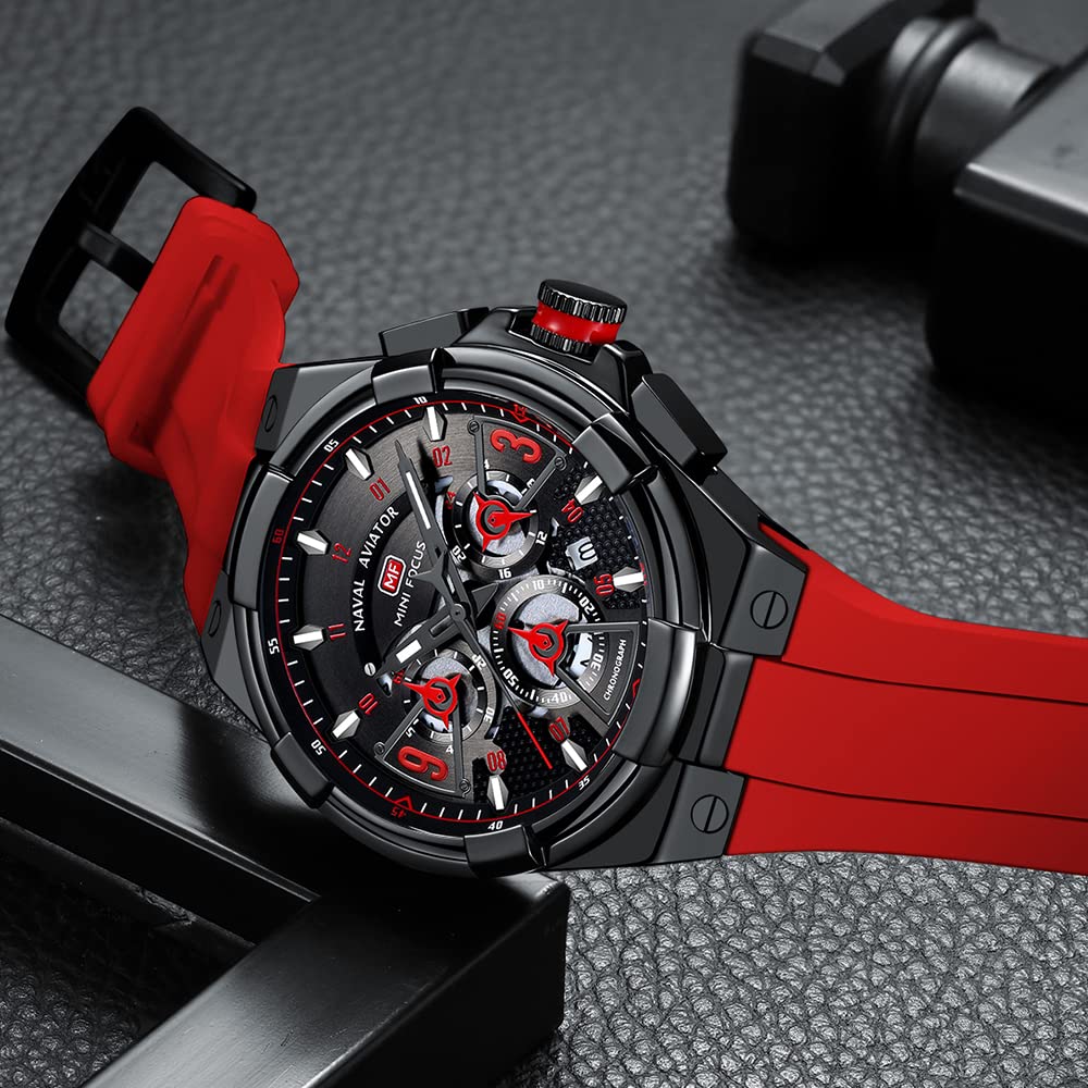 AIMES Watch for Men Sport Military Waterproof Chronograph Mens Watches Analog Quartz Big Face Classic Stylish Fashion Casual Designer Business Work Wrist Watch Elegant Gift for Men