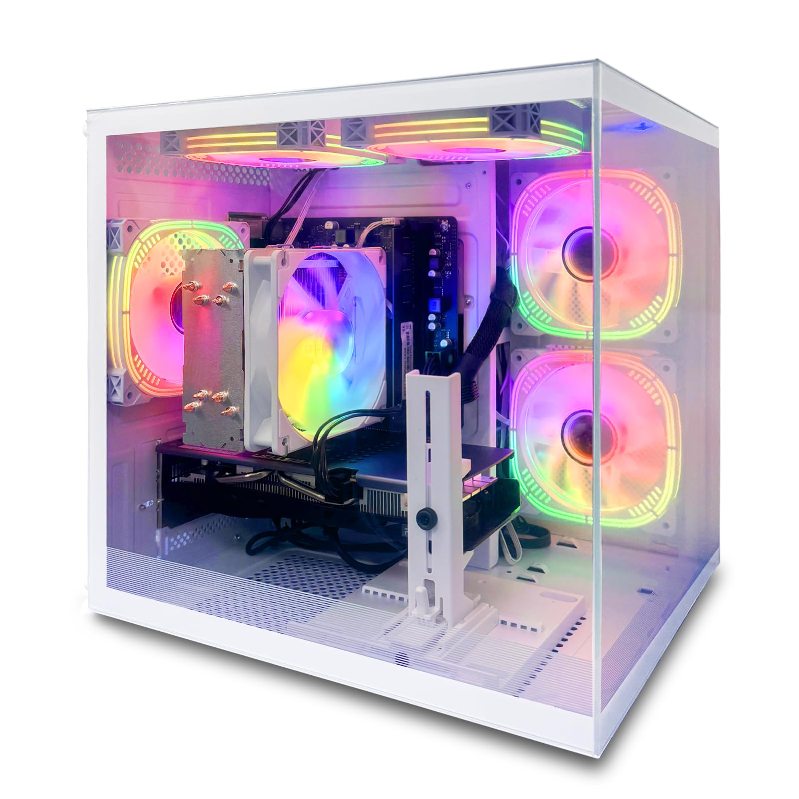 Gaming PC Core I5-12400F(6Cores Up to 4.4G) RTX 3050 6G Nvme SSD 1TB 32GB RAM 650W WiFi 6 Prebuilt Towers Desktop Computer White