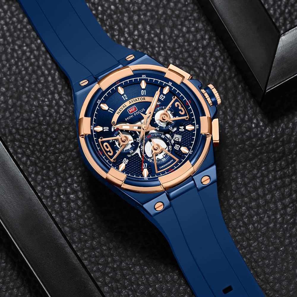 AIMES Watch for Men Sport Military Waterproof Chronograph Mens Watches Analog Quartz Big Face Classic Stylish Fashion Casual Designer Business Work Wrist Watch Elegant Gift for Men