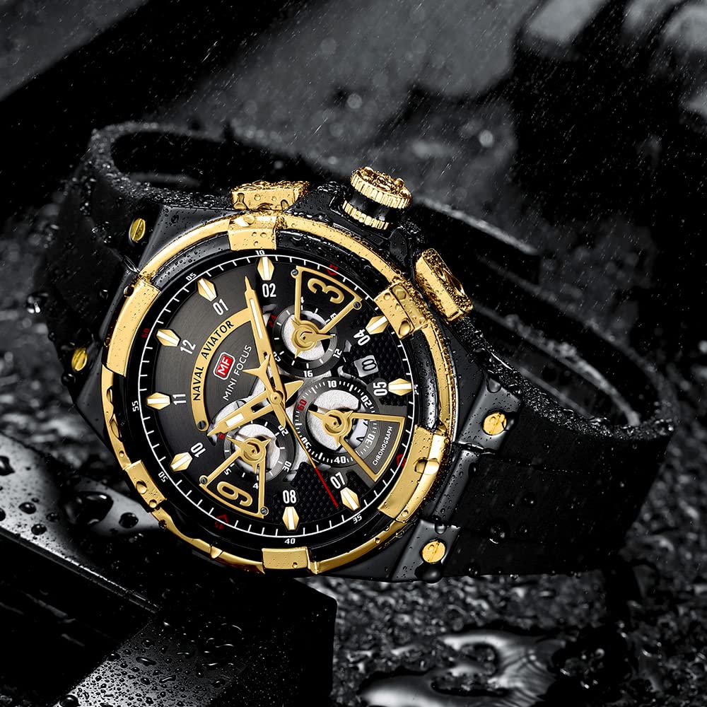 AIMES Watch for Men Sport Military Waterproof Chronograph Mens Watches Analog Quartz Big Face Classic Stylish Fashion Casual Designer Business Work Wrist Watch Elegant Gift for Men