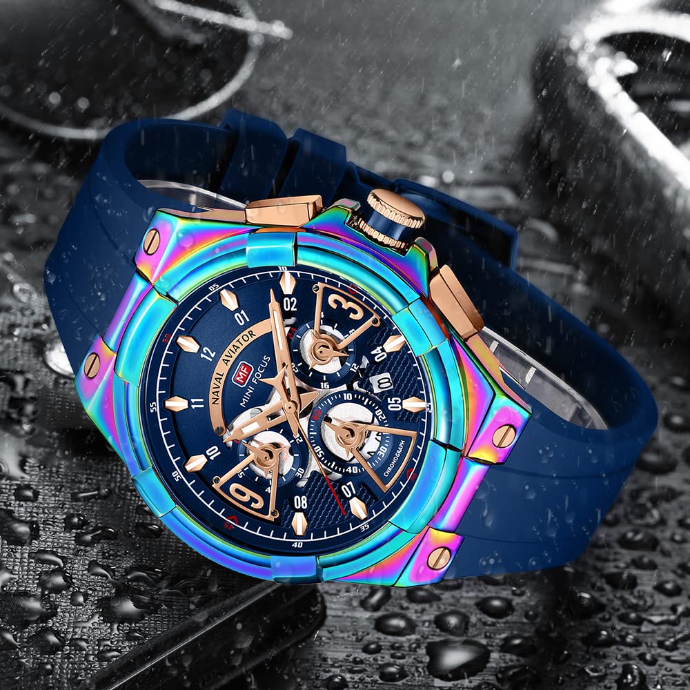 AIMES Watch for Men Sport Military Waterproof Chronograph Mens Watches Analog Quartz Big Face Classic Stylish Fashion Casual Designer Business Work Wrist Watch Elegant Gift for Men