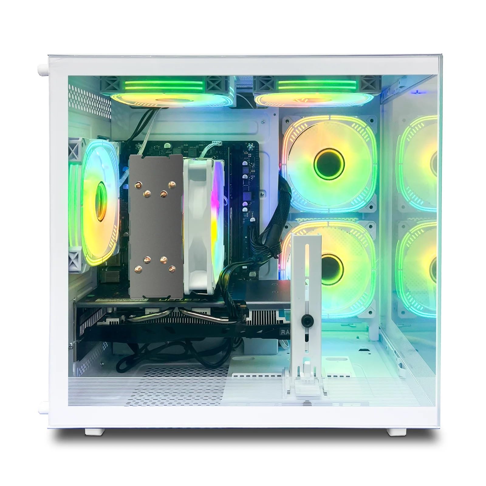 Gaming PC Core I5-12400F(6Cores Up to 4.4G) RTX 3050 6G Nvme SSD 1TB 32GB RAM 650W WiFi 6 Prebuilt Towers Desktop Computer White