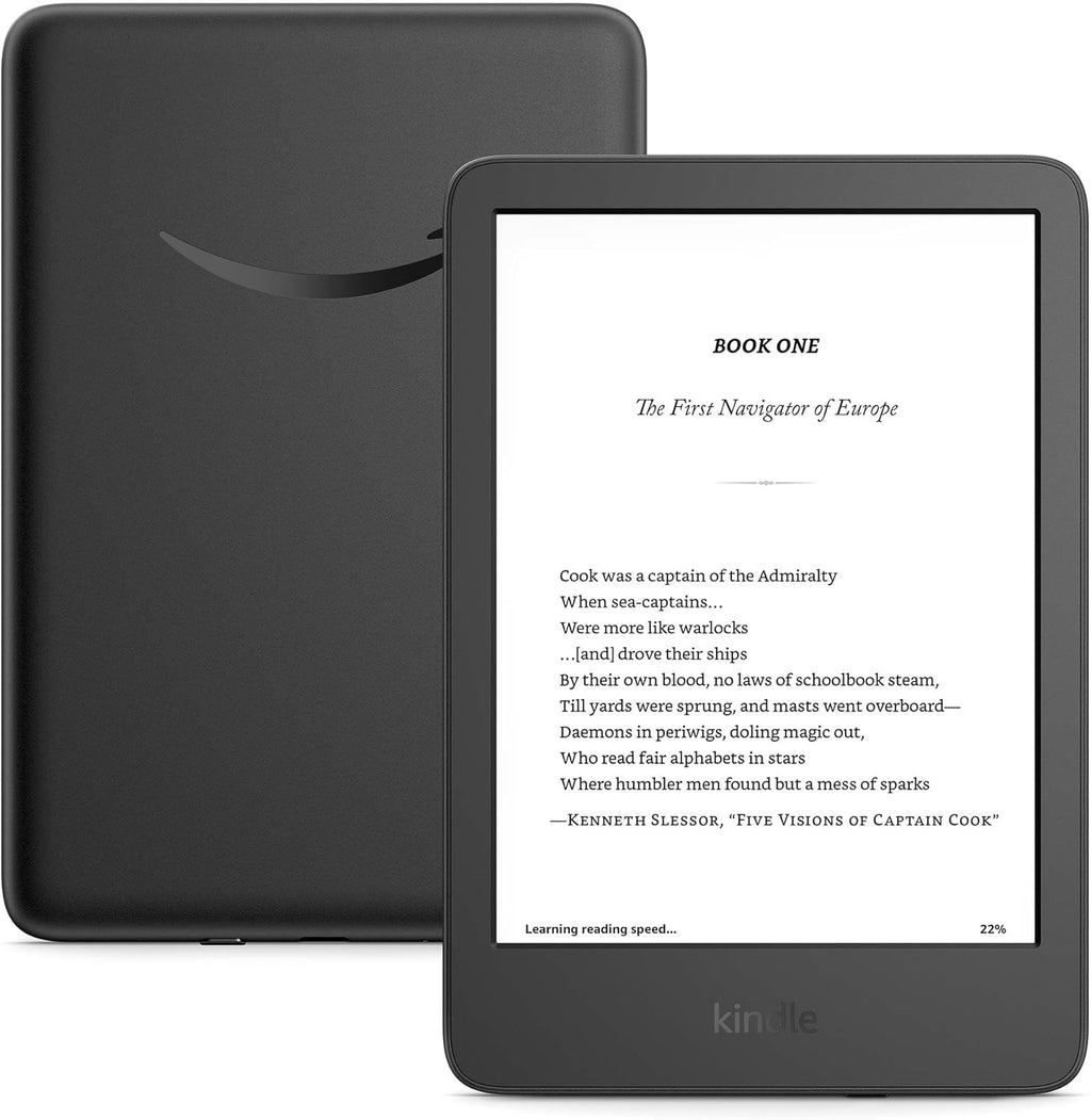 Amazon Kindle 16 GB (newest model) - Lightest and most compact Kindle, now with faster page turns, and higher contrast ratio, for an enhanced reading experience - Black