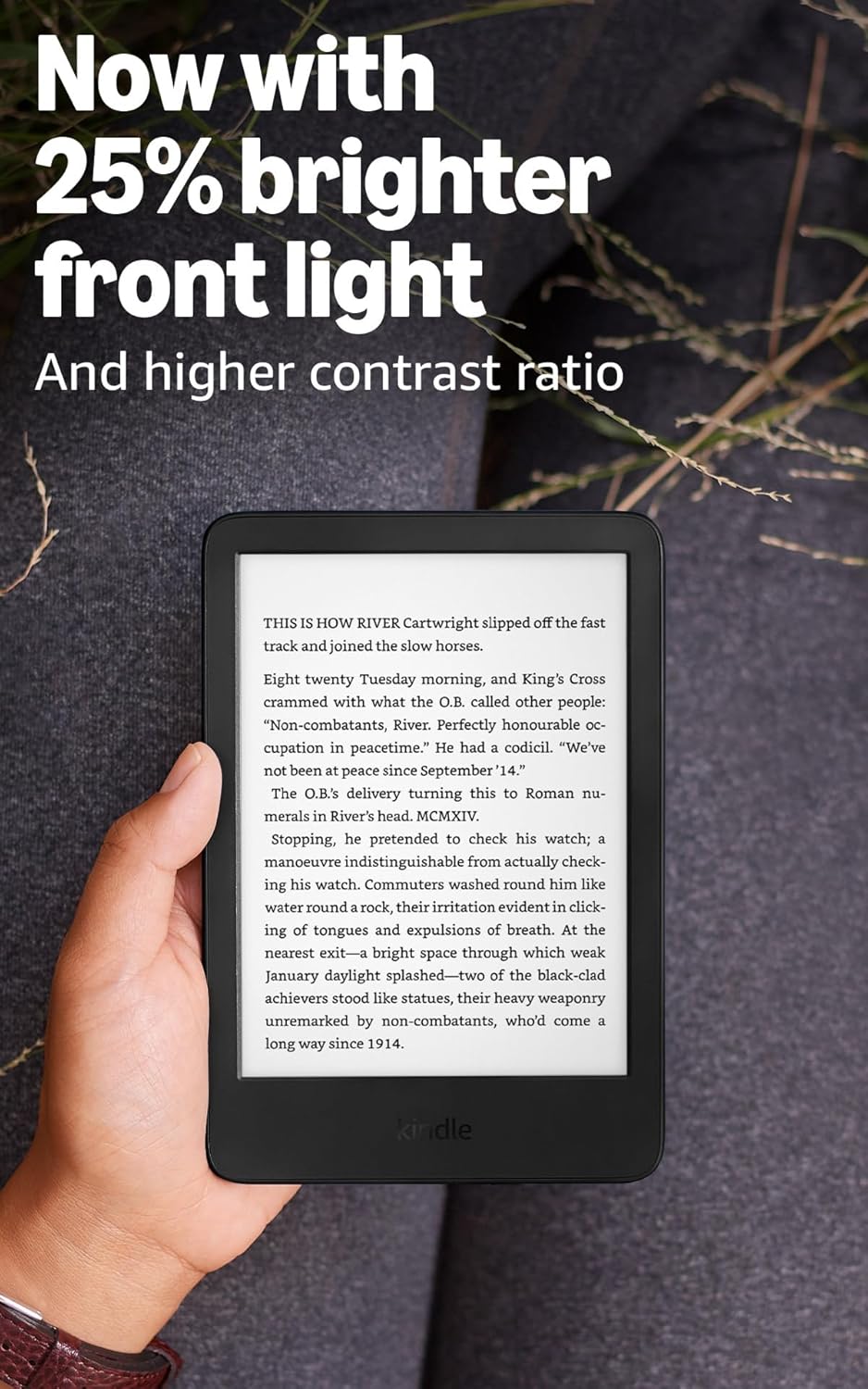 Amazon Kindle 16 GB (newest model) - Lightest and most compact Kindle, now with faster page turns, and higher contrast ratio, for an enhanced reading experience - Black