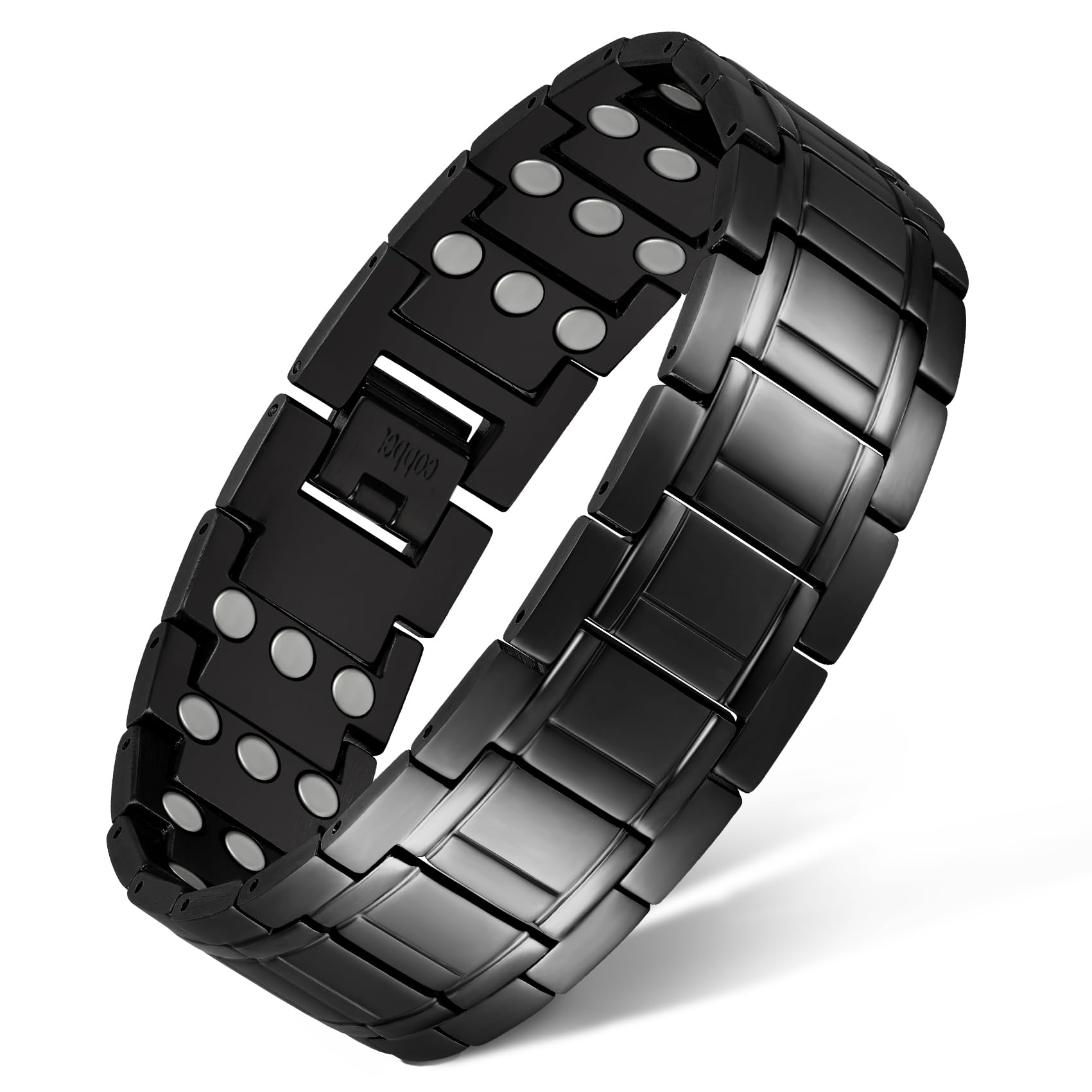 Feraco Men's Copper Bracelet,3X Strength 99.99% Pure Copper Magnetic Bracelets with Magnets,Adjustable Length with Sizing Tool