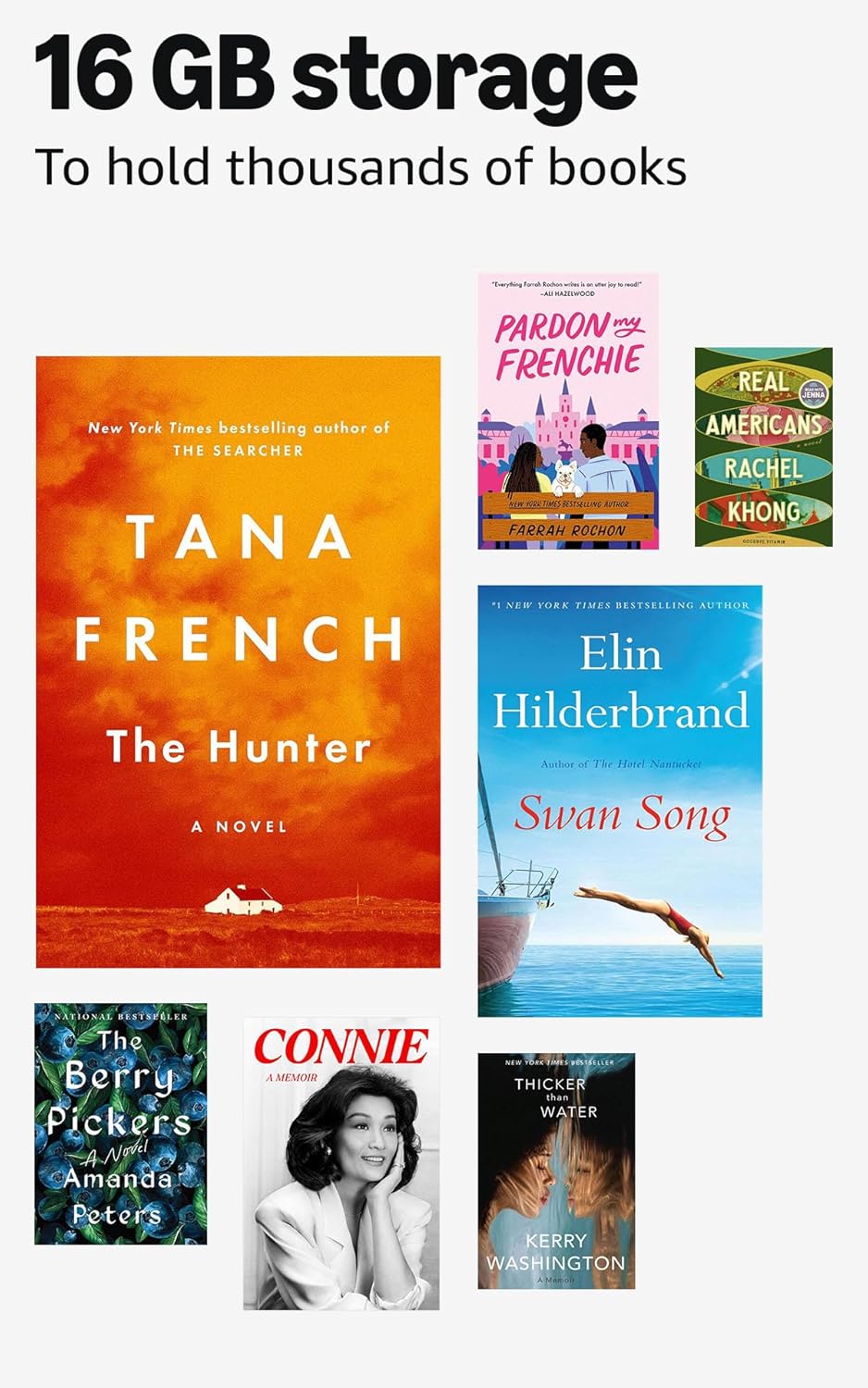 Amazon Kindle 16 GB (newest model) - Lightest and most compact Kindle, now with faster page turns, and higher contrast ratio, for an enhanced reading experience - Black