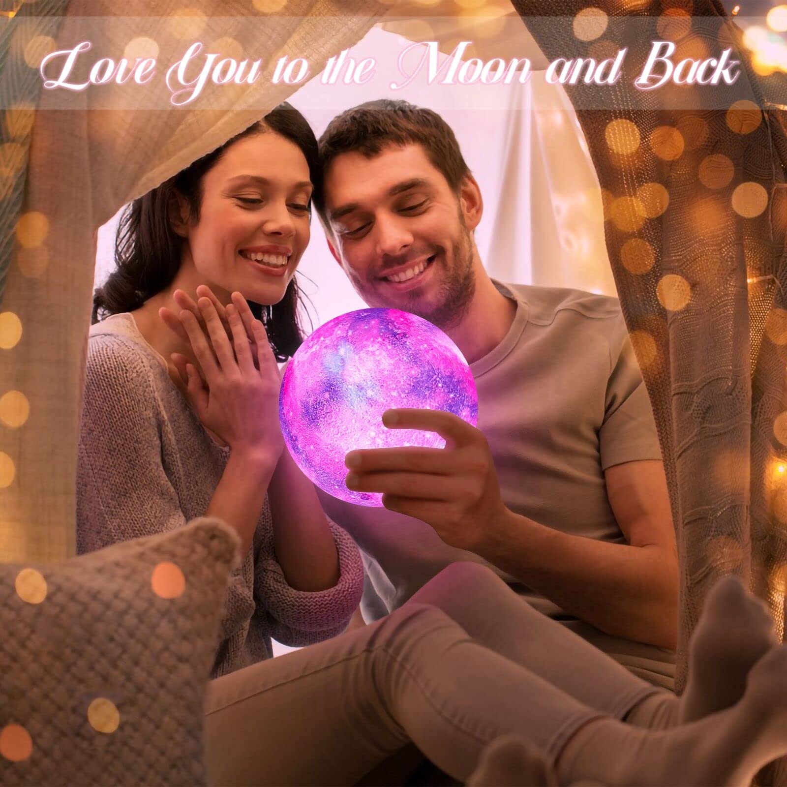 BRIGHTWORLD Moon Lamp Galaxy Lamp 5.9 inch 16 Colors LED 3D Moon Light, Remote & Touch Control Moon Night Light Christmas Gifts for Girls Boys Kids Women Birthday