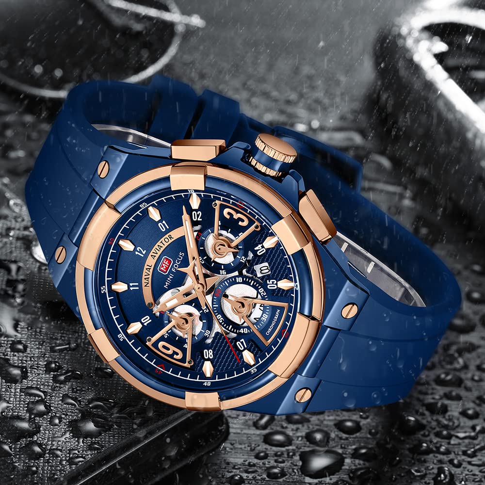 AIMES Watch for Men Sport Military Waterproof Chronograph Mens Watches Analog Quartz Big Face Classic Stylish Fashion Casual Designer Business Work Wrist Watch Elegant Gift for Men
