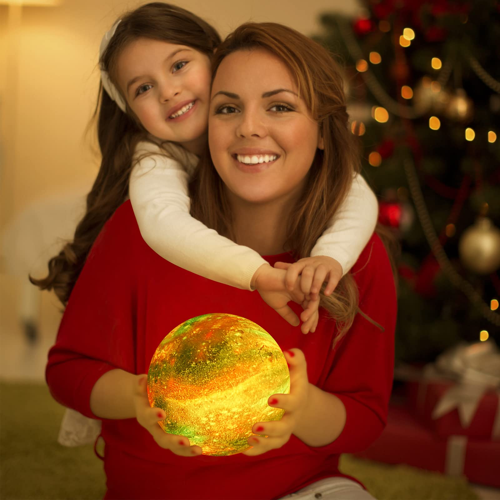 BRIGHTWORLD Moon Lamp Galaxy Lamp 5.9 inch 16 Colors LED 3D Moon Light, Remote & Touch Control Moon Night Light Christmas Gifts for Girls Boys Kids Women Birthday