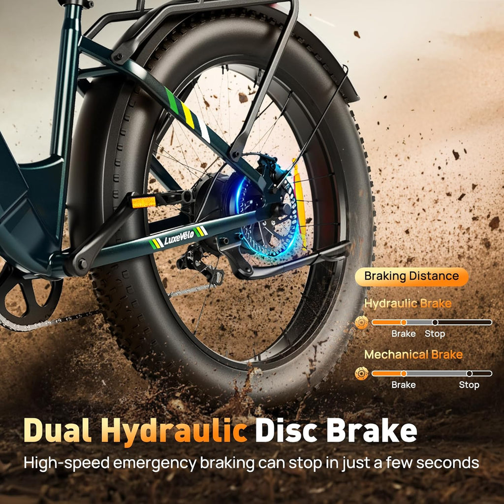 26" Fat Tire Electric Bike for Adults 1000W Peak Motor Electric Bike Ebike, Max Range 50 Miles & 20Mph Electric Mountain Bike with 48V 13AH Removable Battery, LCD Display