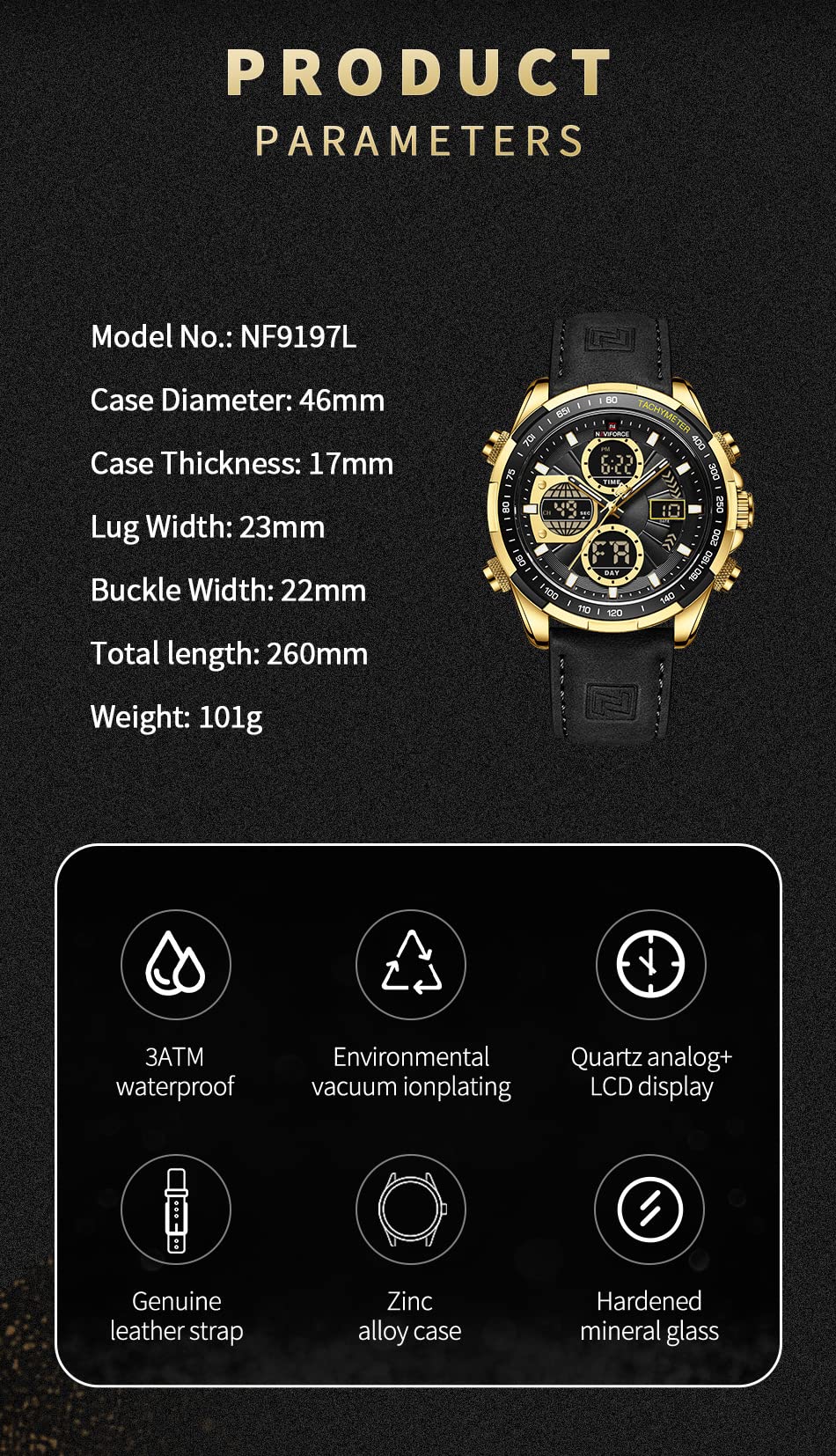 AIMES Watch for Men Sport Military Waterproof Chronograph Mens Watches Analog Quartz Big Face Classic Stylish Fashion Casual Designer Business Work Wrist Watch Elegant Gift for Men