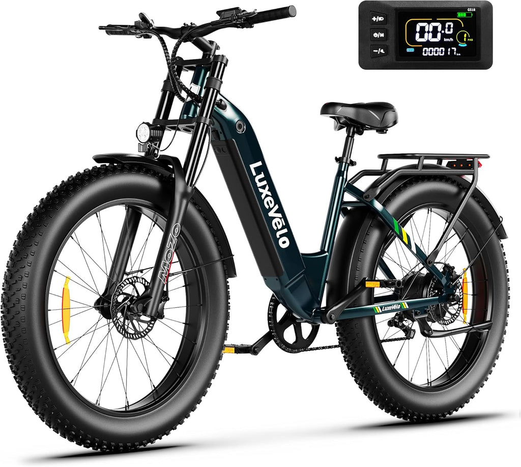 26" Fat Tire Electric Bike for Adults 1000W Peak Motor Electric Bike Ebike, Max Range 50 Miles & 20Mph Electric Mountain Bike with 48V 13AH Removable Battery, LCD Display