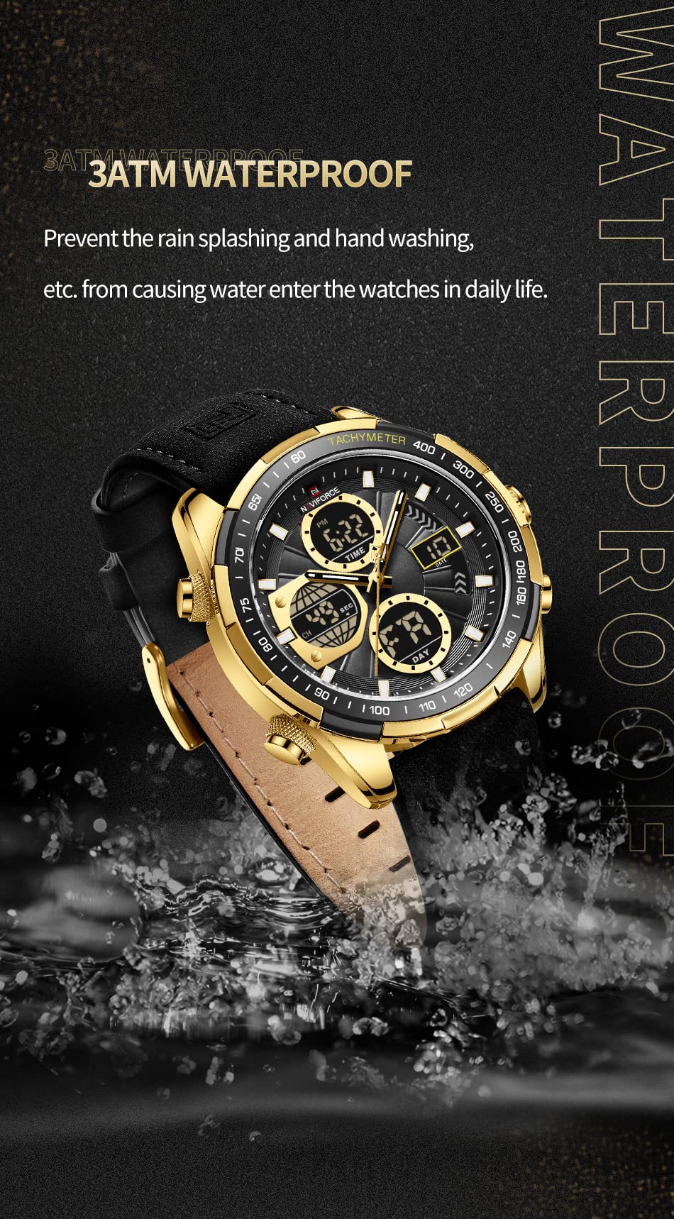 AIMES Watch for Men Sport Military Waterproof Chronograph Mens Watches Analog Quartz Big Face Classic Stylish Fashion Casual Designer Business Work Wrist Watch Elegant Gift for Men