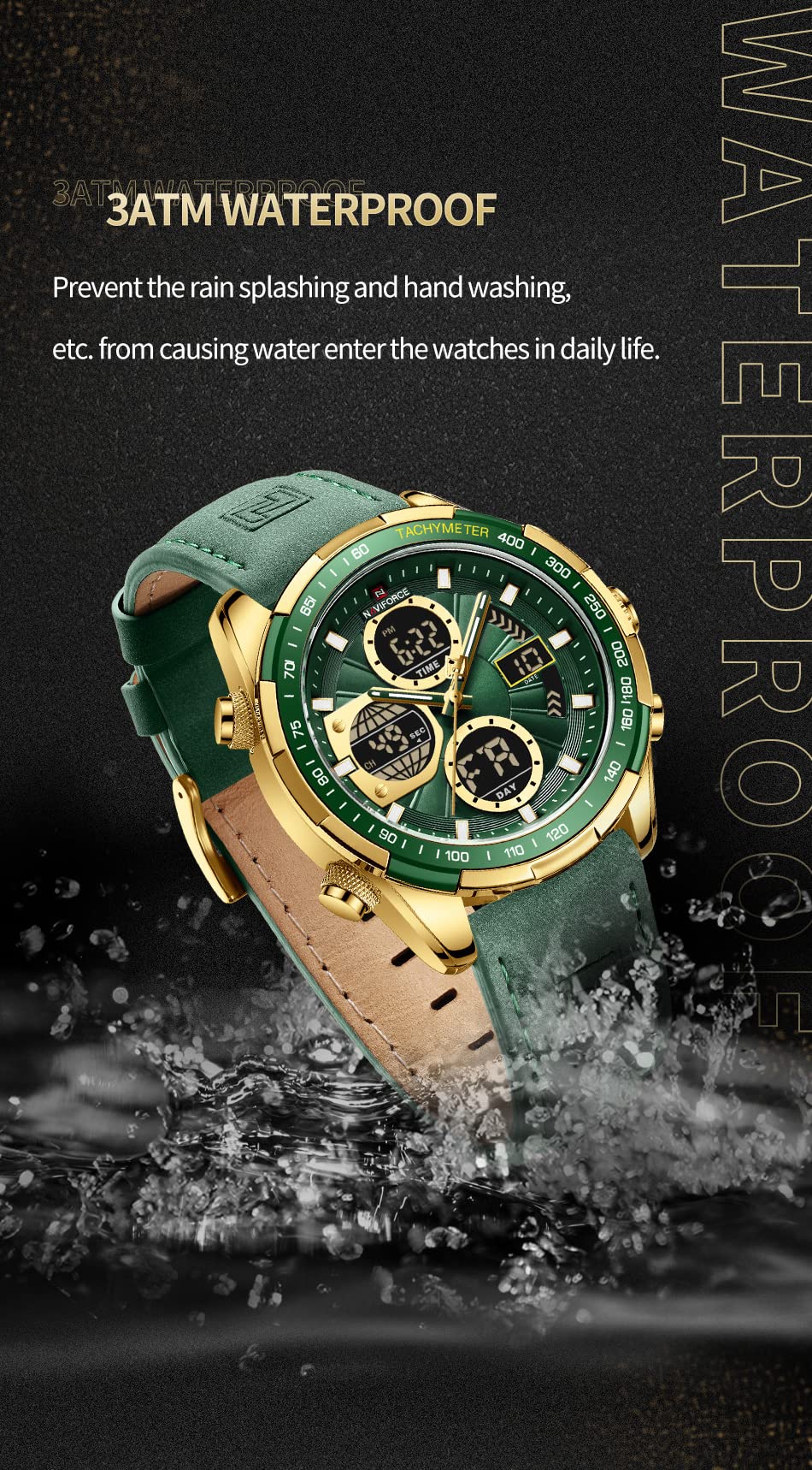 AIMES Watch for Men Sport Military Waterproof Chronograph Mens Watches Analog Quartz Big Face Classic Stylish Fashion Casual Designer Business Work Wrist Watch Elegant Gift for Men