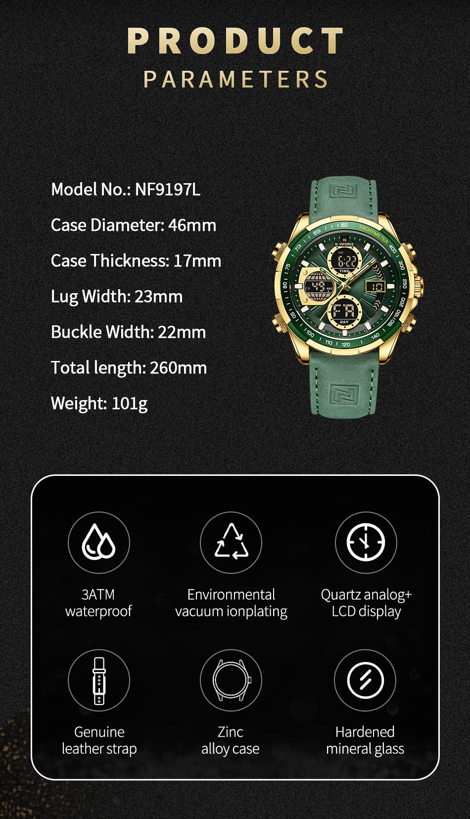 AIMES Watch for Men Sport Military Waterproof Chronograph Mens Watches Analog Quartz Big Face Classic Stylish Fashion Casual Designer Business Work Wrist Watch Elegant Gift for Men