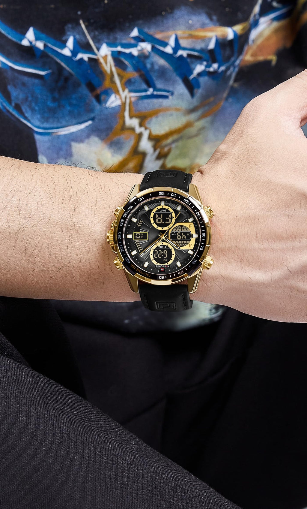 AIMES Watch for Men Sport Military Waterproof Chronograph Mens Watches Analog Quartz Big Face Classic Stylish Fashion Casual Designer Business Work Wrist Watch Elegant Gift for Men