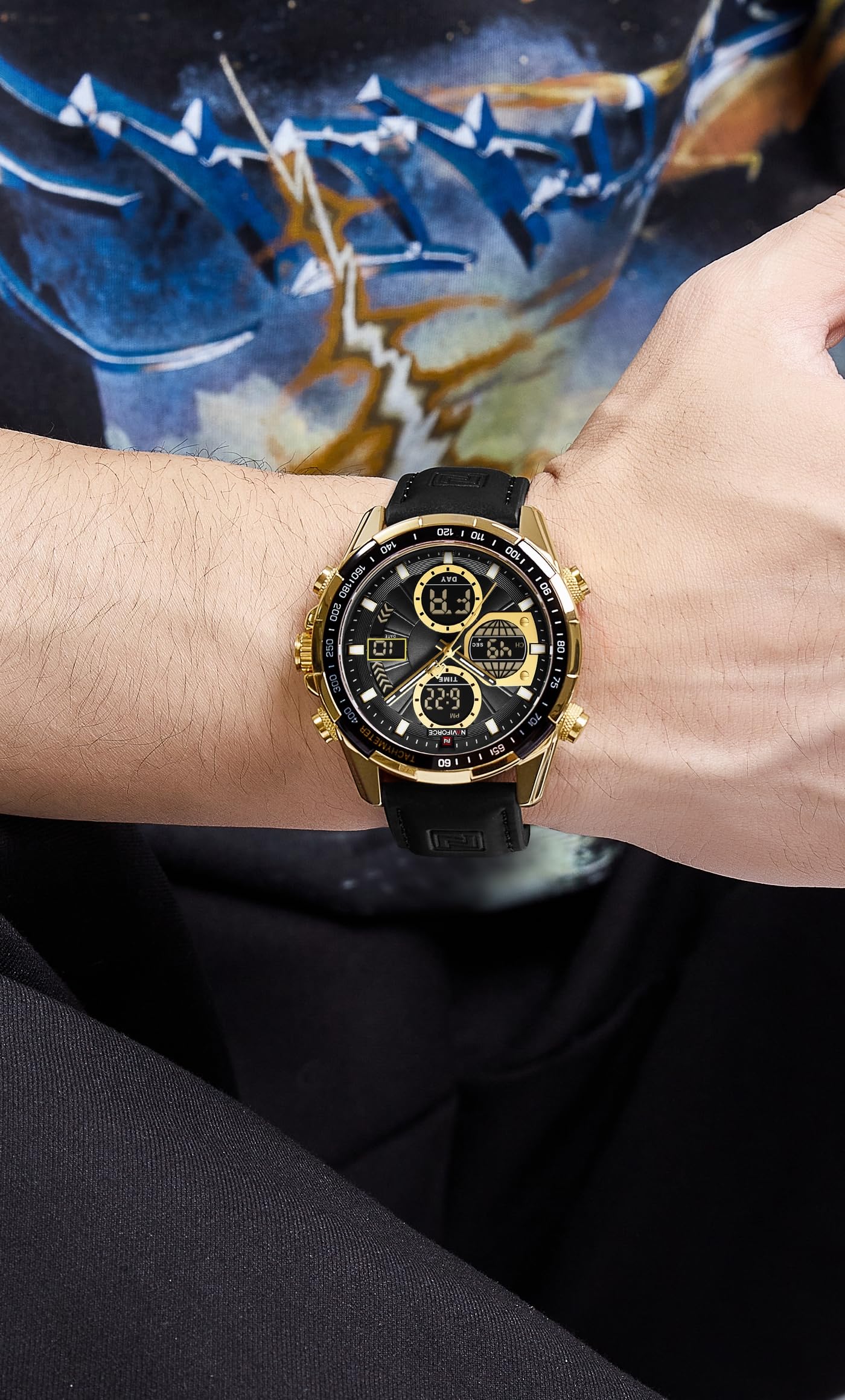 AIMES Watch for Men Sport Military Waterproof Chronograph Mens Watches Analog Quartz Big Face Classic Stylish Fashion Casual Designer Business Work Wrist Watch Elegant Gift for Men