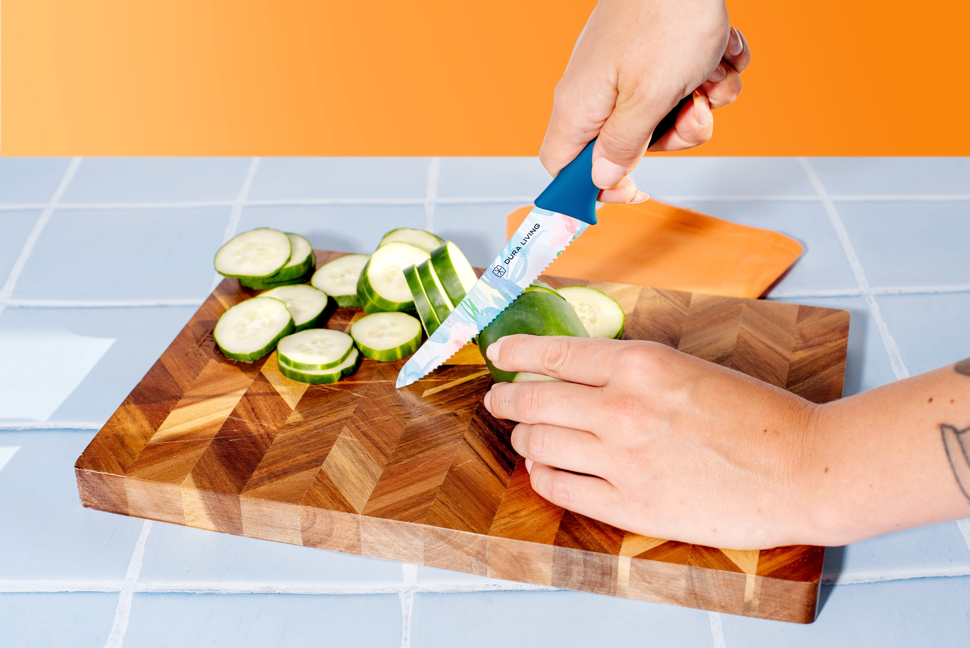 3-Piece Printed Kitchen Knife Set-Floral